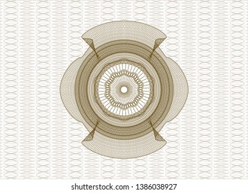 Brown passport style rosette. Vector Illustration. Detailed.