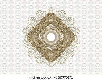 Brown passport style rosette. Vector Illustration. Detailed.