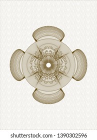 Brown passport style rosette. Vector Illustration. Detailed.