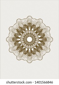 Brown passport style rosette. Vector Illustration. Detailed.