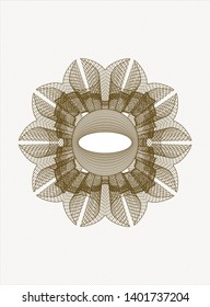 Brown passport style rosette. Vector Illustration. Detailed.