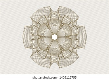 Brown passport style rosette. Vector Illustration. Detailed.