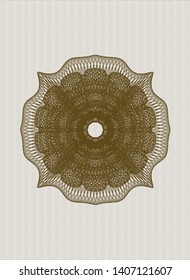 Brown passport style rosette. Vector Illustration. Detailed.