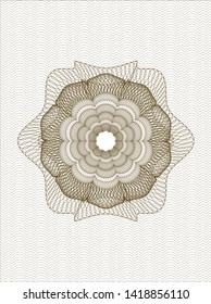 Brown passport style rosette. Vector Illustration. Detailed.