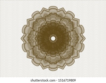 Brown passport style rosette. Vector Illustration. Detailed.