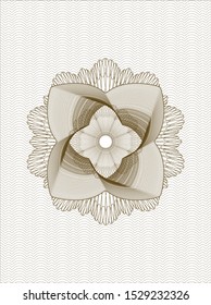 Brown passport style rosette. Vector Illustration. Detailed.