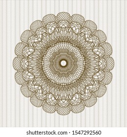 Brown passport style rosette. Vector Illustration. Detailed.