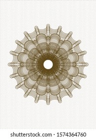 Brown passport style rosette. Vector Illustration. Detailed.