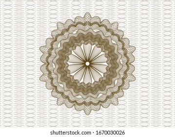 Rosette estilo pasaporte marrón. Ilustración vectorial. Detallado.