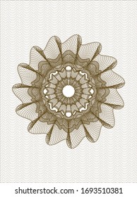 Rosette estilo pasaporte marrón. Ilustración vectorial. Detallado.