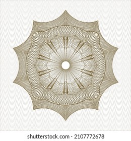 Rosette im braunen Reisepass. Vektorgrafik. Detaillierte Angaben. 