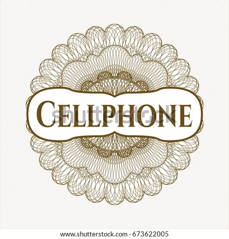 Brown passport style rossete with text Cellphone inside