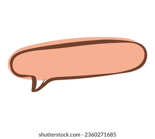 Brown Pastel Cloud handgezeichnet Sprechblasen-Nachricht für handgeschriebene Konversation, Chat, sprechen und sprechen auf weißem Hintergrund