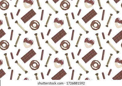 brown pattern with chocolate donuts sweets candy