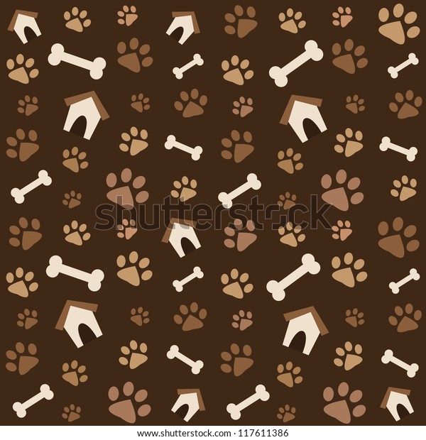 Brown Pattern Footprints Bones Stock Vector (Royalty Free) 117611386