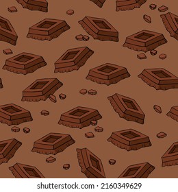 Brown pattern with pieces of chocolate bar
