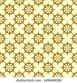 Brown patterns on a light yellow background. Seamless pattern.