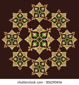 Brown patterns series designed utilizing the old Ottoman motifs