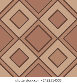 Brown pavement top view pattern, street cobblestone, garden sidewalk tile with rhombus blocks. Vector floor tiling or laminate, wood flooring design. Geometric print for surface of alley or path