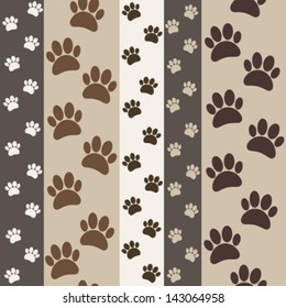 brown paws seamless pattern