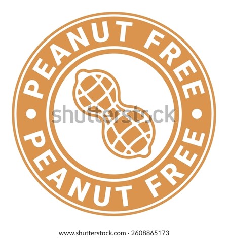 Brown Peanut Free isolated round stamp, sticker, sign vector illustration