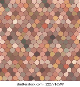 Brown pebbles. geometric illustration. polygonal style, mosaic background