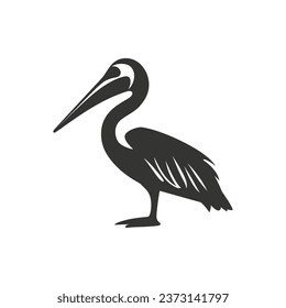 Brown pelican bird Icon on White Background - Simple Vector Illustration