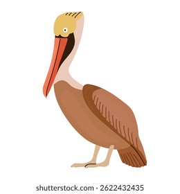 Brown pelican icon clipart avatar logotype isolated illustration