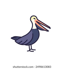 brown pelican icon on white with outline