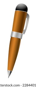 brown pen for writing vector illustration