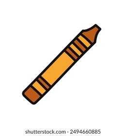 Brown pencil. Brown pencil doodle icon. Vector