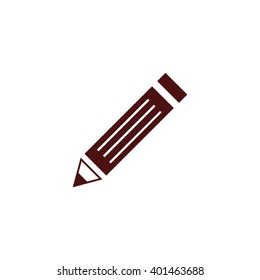 Brown pencil icon vector illustration
