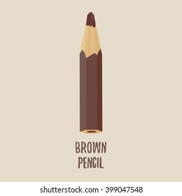 Brown Pencil. Vector pencil icon sign.