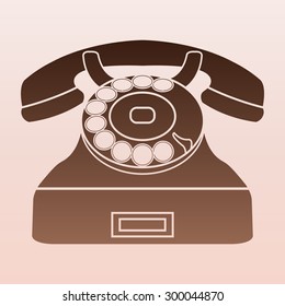 Brown phone icon 