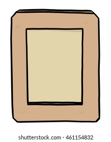brown photo frame / cartoon vector and illustration, hand drawn style, isolated on white background.