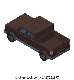 Brown pickup icon. Isometric of brown pickup vector icon for web design isolated on white background