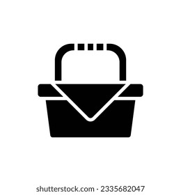 Brown Picnic Basket Filled Icon Vector Illustration