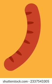 brown picnic sausage vector illustration