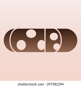 Brown Piece of cheese isolated 