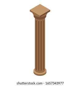 Brown pillar icon. Isometric of brown pillar vector icon for web design isolated on white background