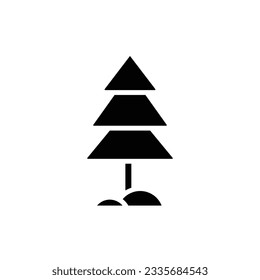 Brown Pine Tree Filled Icon Vector Illustration