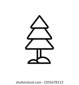 Brown Pine Tree Outline Icon Vector Illustration