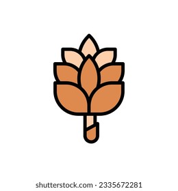 Brown Pinecone Icon Vector Illustration