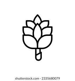 Brown Pinecone Outline Icon Vector Illustration