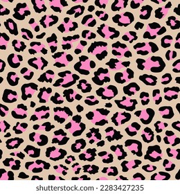 brown pink animal print. abstract leopard spots seamless pattern. good for fabric, fur, coat, summer dress, wallpaper, background, fashion design.