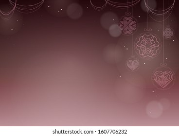 Brown and pink background image of heart ornament