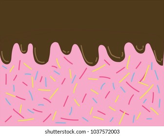 Brown and pink ice cream for background.