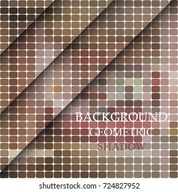 Brown pink mosaic background, creative design templates. Diagonal shadow, separator.