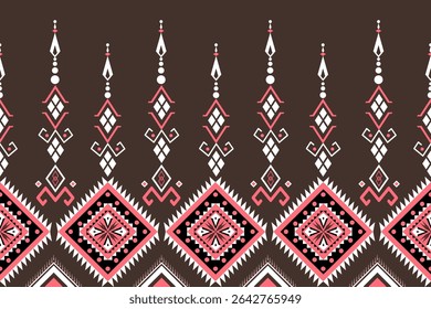 Motif traditionnel amérindien de la géométrie navajo marron rose Motif carreau de texte