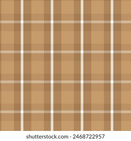 Brown plaid fabric pattern. Tartan pattern. Brown plaid print as background.